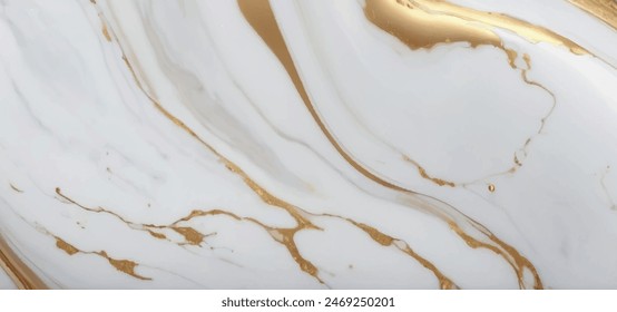 Luxurious white Carrara statuaries marble texture background. Calacatta glossy marble with golden streaks. Luxury White Gold Marble texture background vector. Panoramic Marbling texture design.