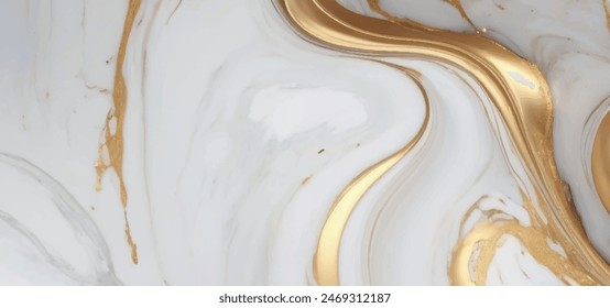 Luxurious white Carrara statuaries marble texture background. Calacatta glossy marble with golden streaks. Luxury White Gold Marble texture background vector. Panoramic Marbling texture design.