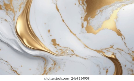 Luxurious white Carrara statuaries marble texture background. Calacatta glossy marble with golden streaks. Luxury White Gold Marble texture background vector. Panoramic Marbling texture design.