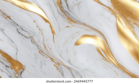 Luxurious white Carrara statuaries marble texture background. Calacatta glossy marble with golden streaks. Luxury White Gold Marble texture background vector. Panoramic Marbling texture design.