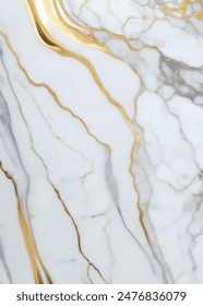 Luxurious white Carrara statuaries marble texture background. Calacatta glossy marble with golden streaks. Luxury White Gold Marble texture background vector. Panoramic Marbling texture design.