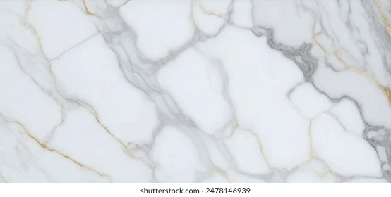 Luxurious white Carrara statuaries marble texture background. Calacatta glossy marble with golden streaks. Luxury White Gold Marble texture background vector. Panoramic Marbling texture design.