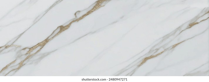 Luxurious white Carrara statuaries marble texture background. Calacatta glossy marble with golden streaks. Luxury White Gold Marble texture background vector. Luxurious floor marbling texture design.