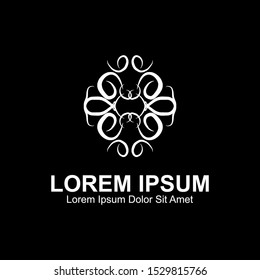 Luxurious White Floral Logo Template