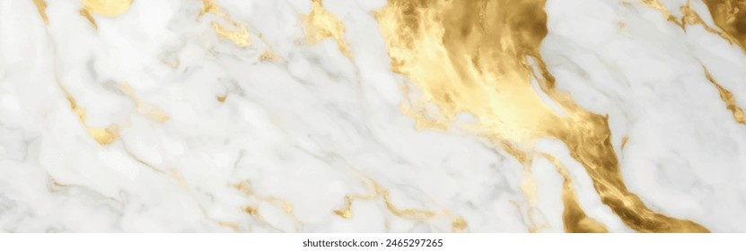 Lujoso fondo de mármol blanco y dorado texturizado. Lujoso mármol italiano de Carrara para suelo. Diseño Abstractas. mármol de ónix pulido con efecto de salpicadura dorada de alta resolución. Arte moderno de lujo.