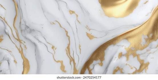 Luxurious white and gold marble textured background. Luxury Italian Carrara marble for floor. Abstract design polished onyx marble with high resolution golden splatter effect.