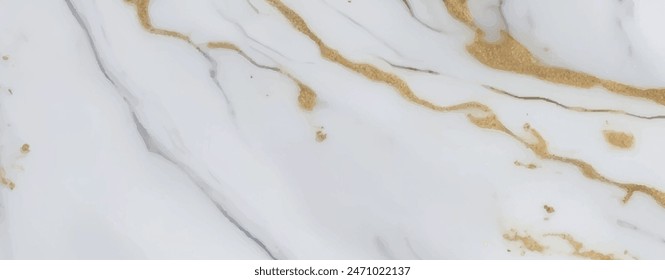 Lujoso fondo de mármol blanco y dorado texturizado. Mármol italiano de lujo de Carrara para suelo. Mármol de ónix pulido de diseño Abstractas con efecto de salpicadura dorada de alta resolución.