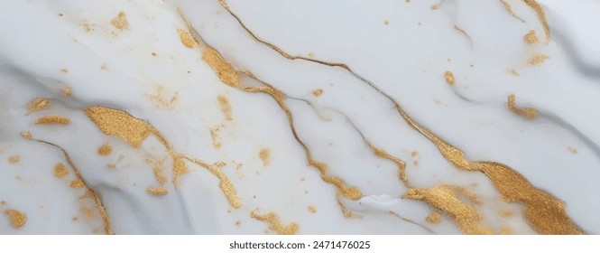 Lujoso fondo de mármol blanco y dorado texturizado. Mármol italiano de lujo de Carrara para suelo. Mármol de ónix pulido de diseño Abstractas con efecto de salpicadura dorada de alta resolución.