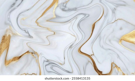 Luxurious white and gold marble textured background. Luxury Italian Carrara marble for floor. Abstract design polished onyx marble with high resolution golden splatter effect.