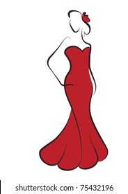 luxurious woman silhouette  vector