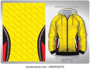 Luxurious yellow black lightning pattern design, illustration, textile background for sports t-shirt, football jersey shirt mockup for football club. consistent front view
