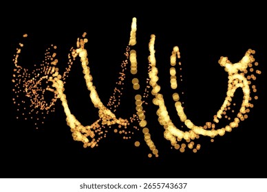 Luxuriously festive vector background golden spirals made of shimmering magic particles. Luxurious Festive Background for Christmas, Weddings and Premium Branding. Dynamic Magic swirling magic bokeh