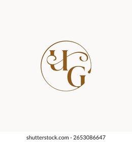luxurius feeling with flow UG monogram elegant style letter circle fows wedding logo