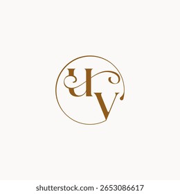 luxurius sentimento com fluxo UV monograma elegante estilo carta círculo flui logotipo de casamento