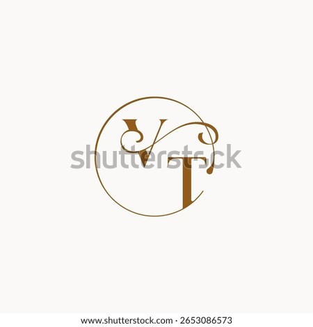 luxurius feeling with flow VT monogram elegant style letter circle fows wedding logo