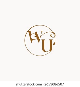luxurius feeling with flow WU monogram elegant style letter circle fows wedding logo