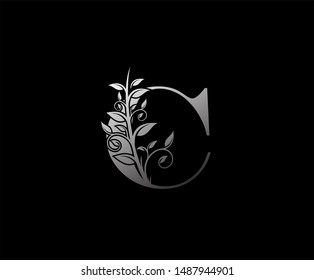 Luxurous Silver C Letter Logo, perfect for fashion, restaurant, cafe, hotel and many company.