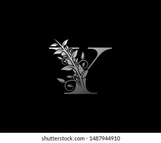 Luxurous Silver Y Letter Logo, perfect for fashion, restaurant, cafe, hotel and many company.