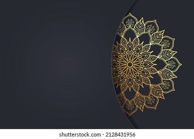 Luxurty mandala style golden pattern background