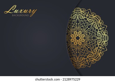 Luxurty mandala style golden pattern background.