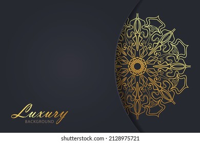 Luxurty mandala style golden pattern background.