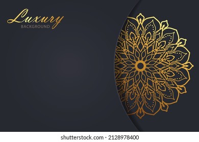 Luxuriöser Mandala-Stil goldener Muster-Hintergrund.