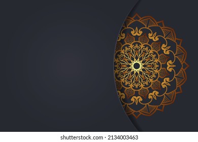 Luxurty mandala style golden pattern background.