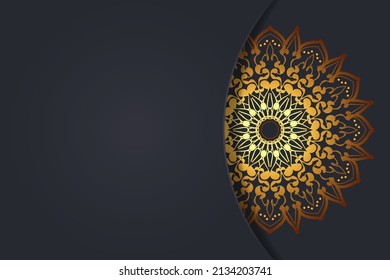 Luxurty mandala style golden pattern background.