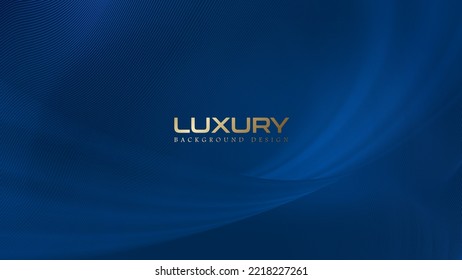 Diseño de fondo abstracto azul de lujo con patrón de flujo de línea diagonal. Plantilla horizontal vectorial para banner web premium digital, invitación formal, vale, prestigioso certificado de regalo