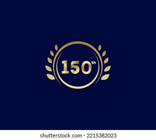 luxury 150 years anniversary logo template. Vector and illustration.