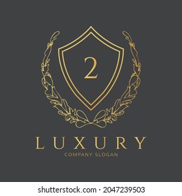 Luxury 2 number logo design