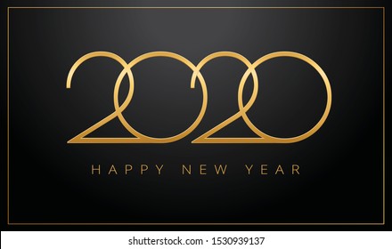 Happy New 2021 Year Elegant Gold Stock Vector (Royalty Free) 1673828044