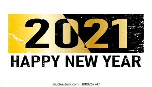Luxury 2021 Happy New Year elegant design - vector illustration of golden 2021 logo numbers on black background - perfect typography for 2021 save the date luxury designs