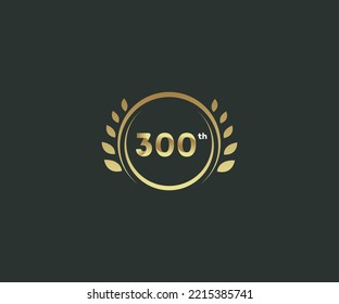 luxury 300 years anniversary logo template. Vector and illustration.