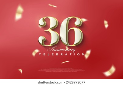 Luxury 36th anniversary with classic 3d numbers. Premium vector backgrounds. Premium vector background for greeting and celebration.