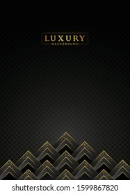 Luxury 3d abstract background with glitter gold Vector. Template for websites, brochures, posters. Paper cut. 3D effect. Smooth geometric lines.
