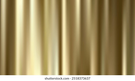 Luxury 3D Abstract gradient background with relief, ribbed texture of satin gold silk fabric, cloth. Vector EPS10 illustration 1920, 1080 for wallpapers, presentations, posters.