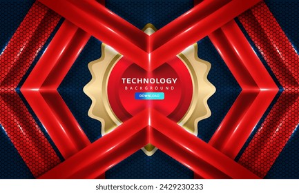 luxury 3D background with random shape layers and shining lines.