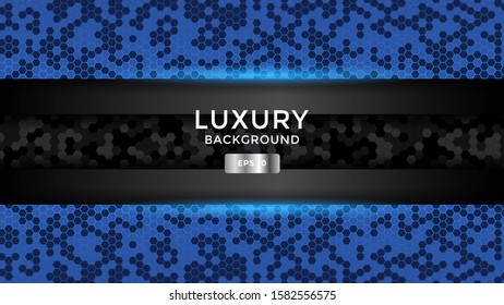 luxury 3d blue abstract background with light blue. overlapping layers. isolated on black decorative background. Eps 10