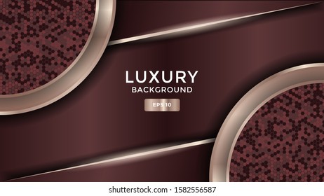 luxury 3d dark navy pink abstract background with bronze lines. overlapping layers isolated on decorative background. Eps 10