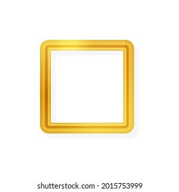 Luxury 3d gold frame isolated on white background. 