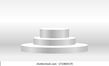 luxury 3d pedestal silver on grey background, silver pedestal circle box for cosmetics product display show, silver podium stage show for deluxe victory position, ellipse pedestal of product placement