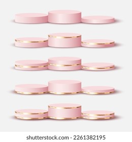 Luxury 3d Podium Collection for Empty Cosmetic Products Show or Advertising Scene