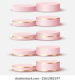 Luxury 3d Podium Collection for Empty Cosmetic Products Show or Advertising Scene