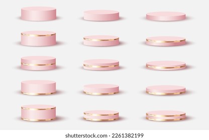 Luxury 3d Podium Collection for Empty Cosmetic Products Show or Advertising Scene