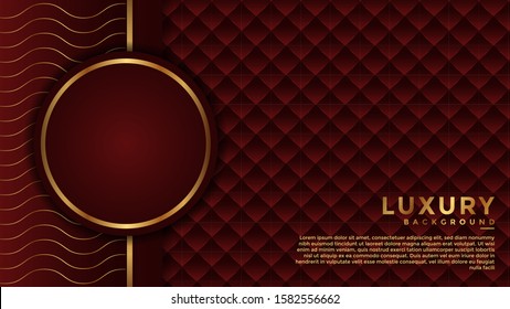 luxury 3d red abstract background with gold lines. overlapping layers isolated on textured background. Eps 10