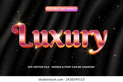 Efecto de texto editable de oro rosa 3d de lujo