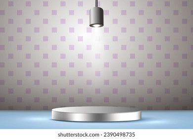 Luxury 3D stage podium with light and abstract background