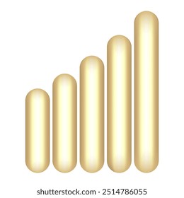 Luxury 5G mobile cellular level symbol isolated transparent background. Gold mobile strength mobile symbol template design. Vector illustration. EPS10