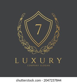 Luxury 7 number logo design